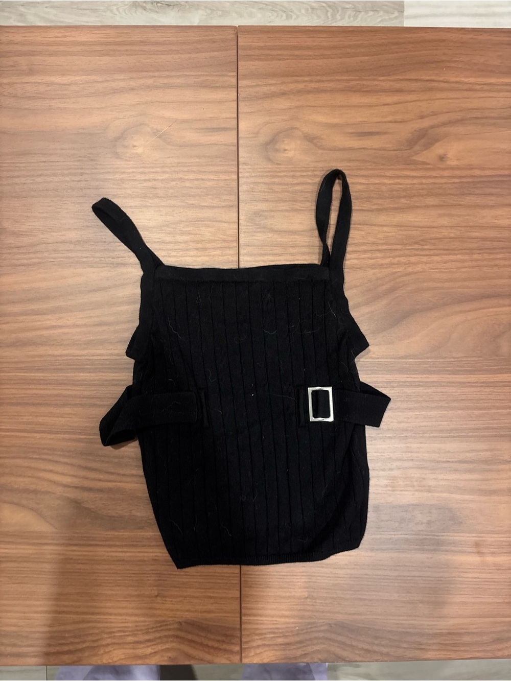 Urban Outfitters Black Ribbed Buckle Tank